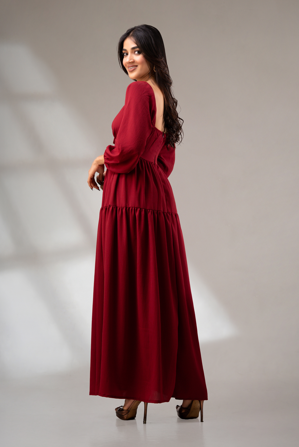 BAYLEEE EMBRY MAROON MAXI DRESS