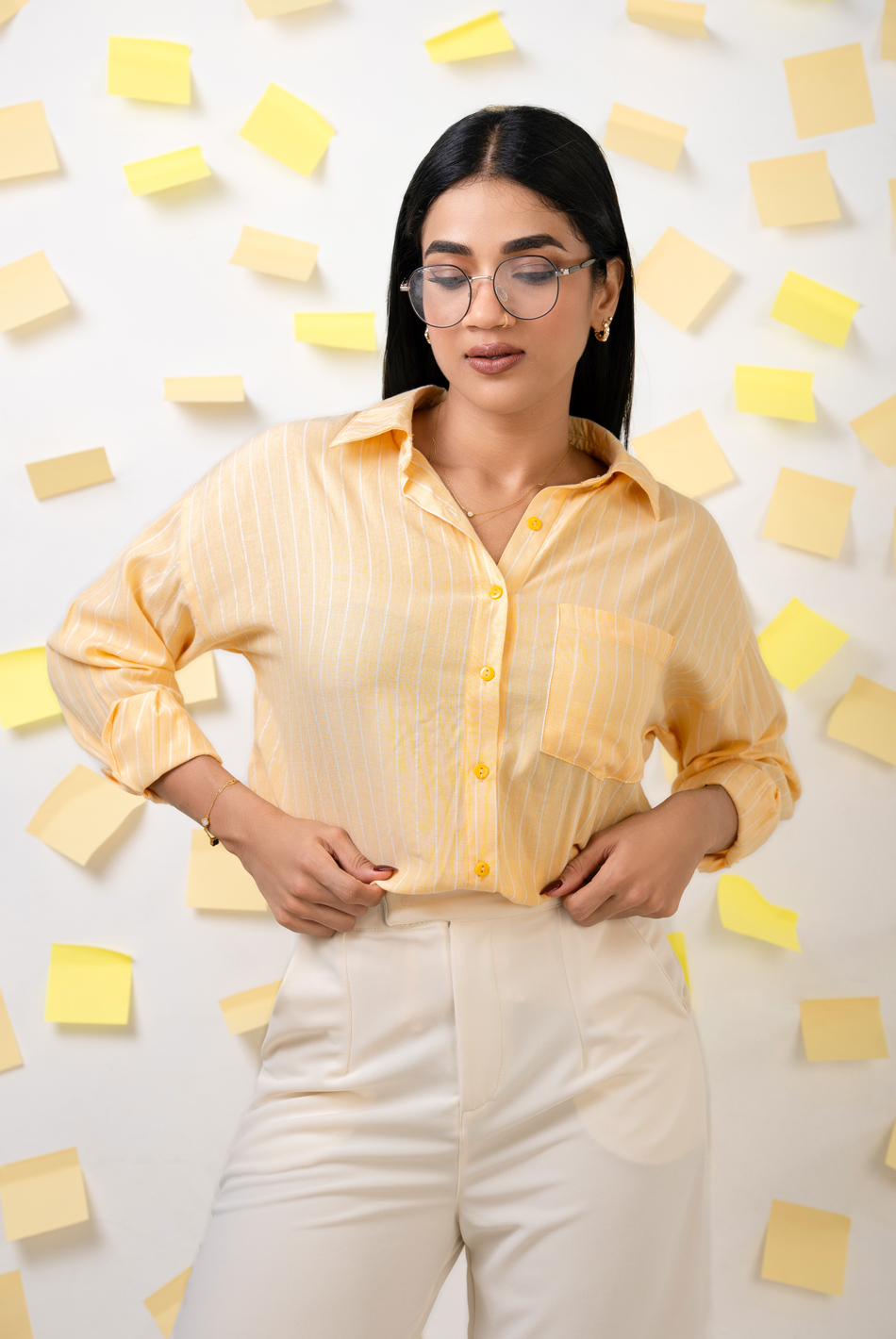 BAYLEEE SAMMIE YELLOW OVERSIZED SHIRT