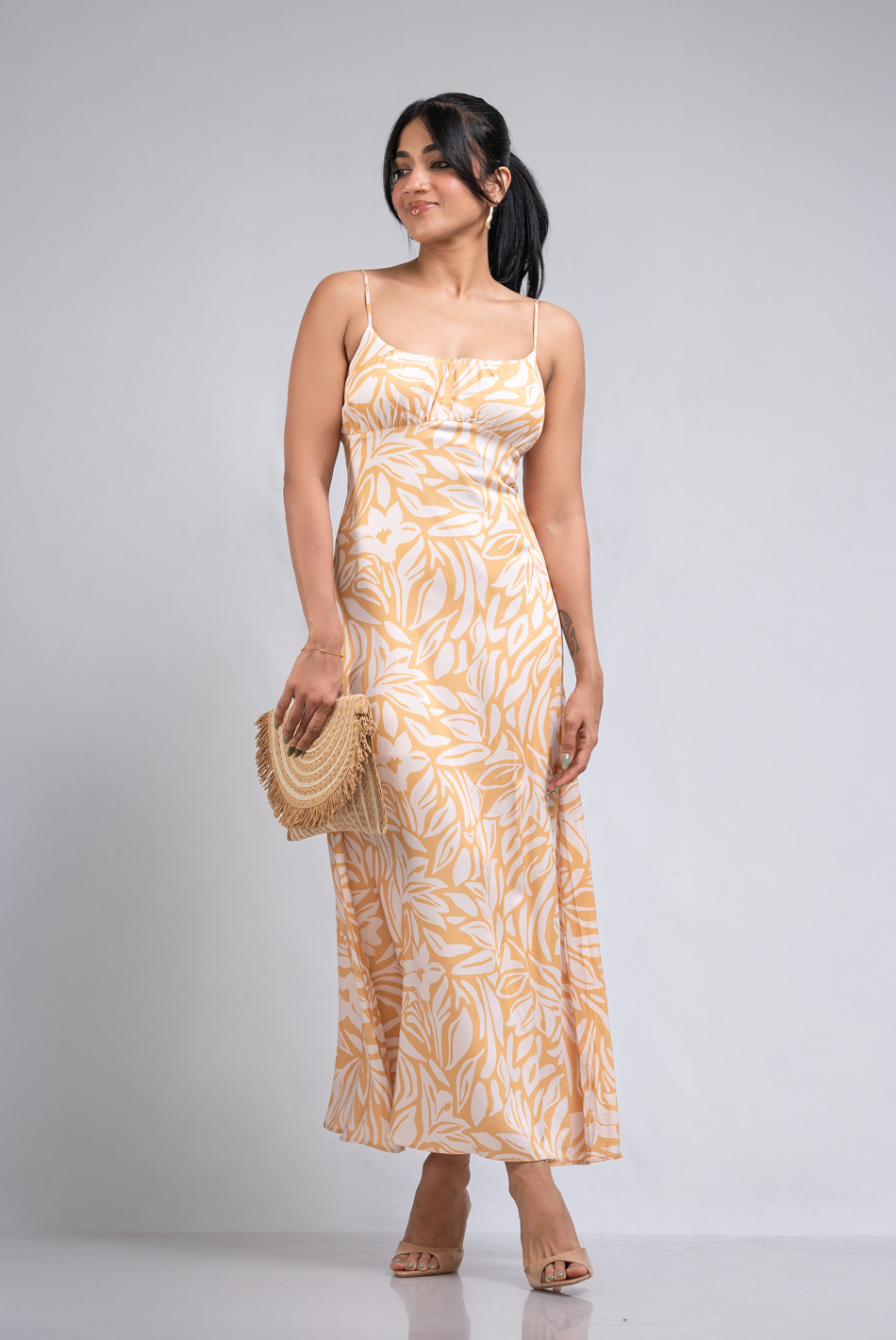 BAYLEEE DEMELZA BURNT ORANGE MAXI DRESS