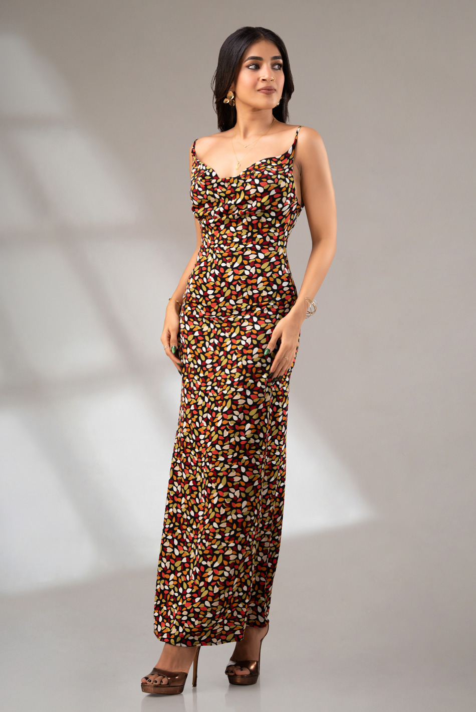 BAYLEEE GILLY PRINTED MAXI DRESS