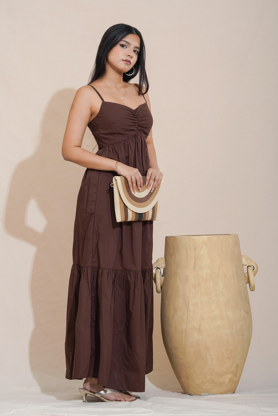 Bayleee Talissa Brown Maxi Dress