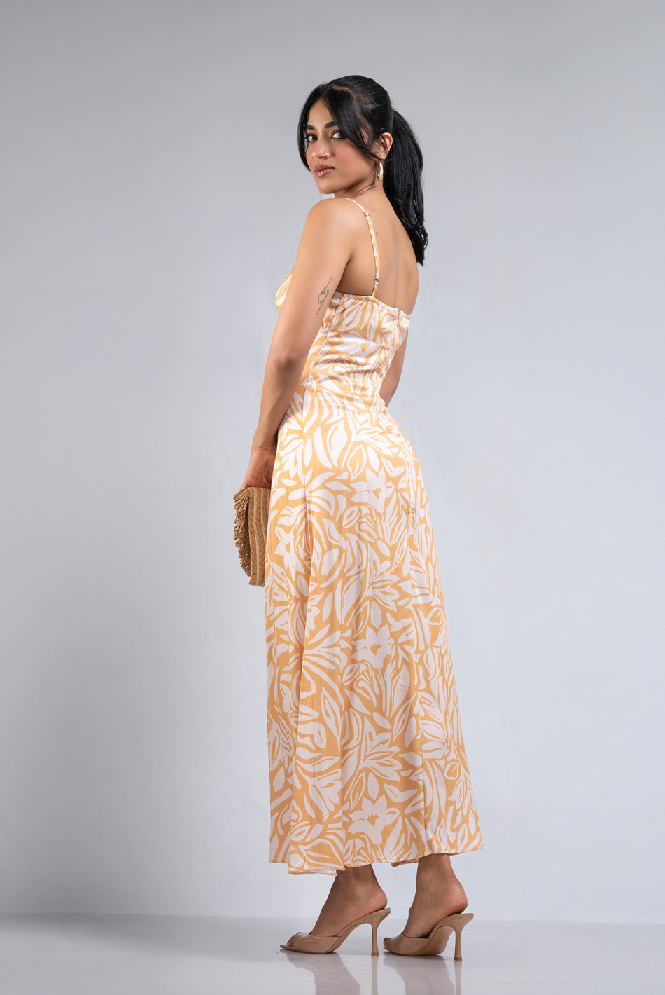 BAYLEEE DEMELZA BURNT ORANGE MAXI DRESS