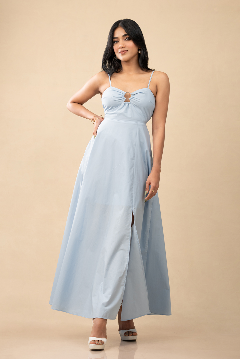 BAYLEEE DULCIE LIGHT BLUE MAXI DRESS
