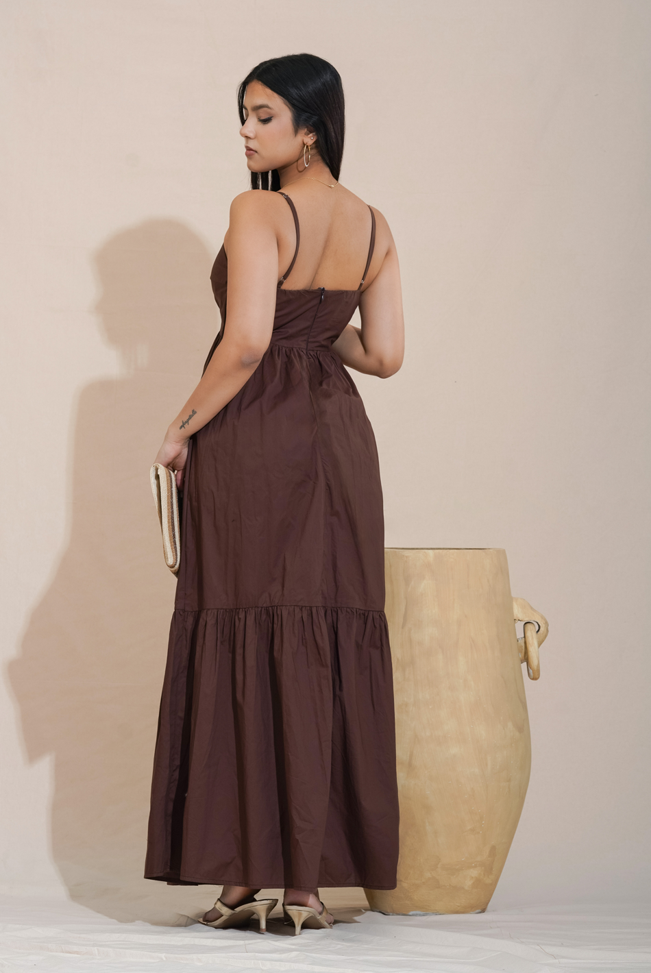 Bayleee Talissa Brown Maxi Dress