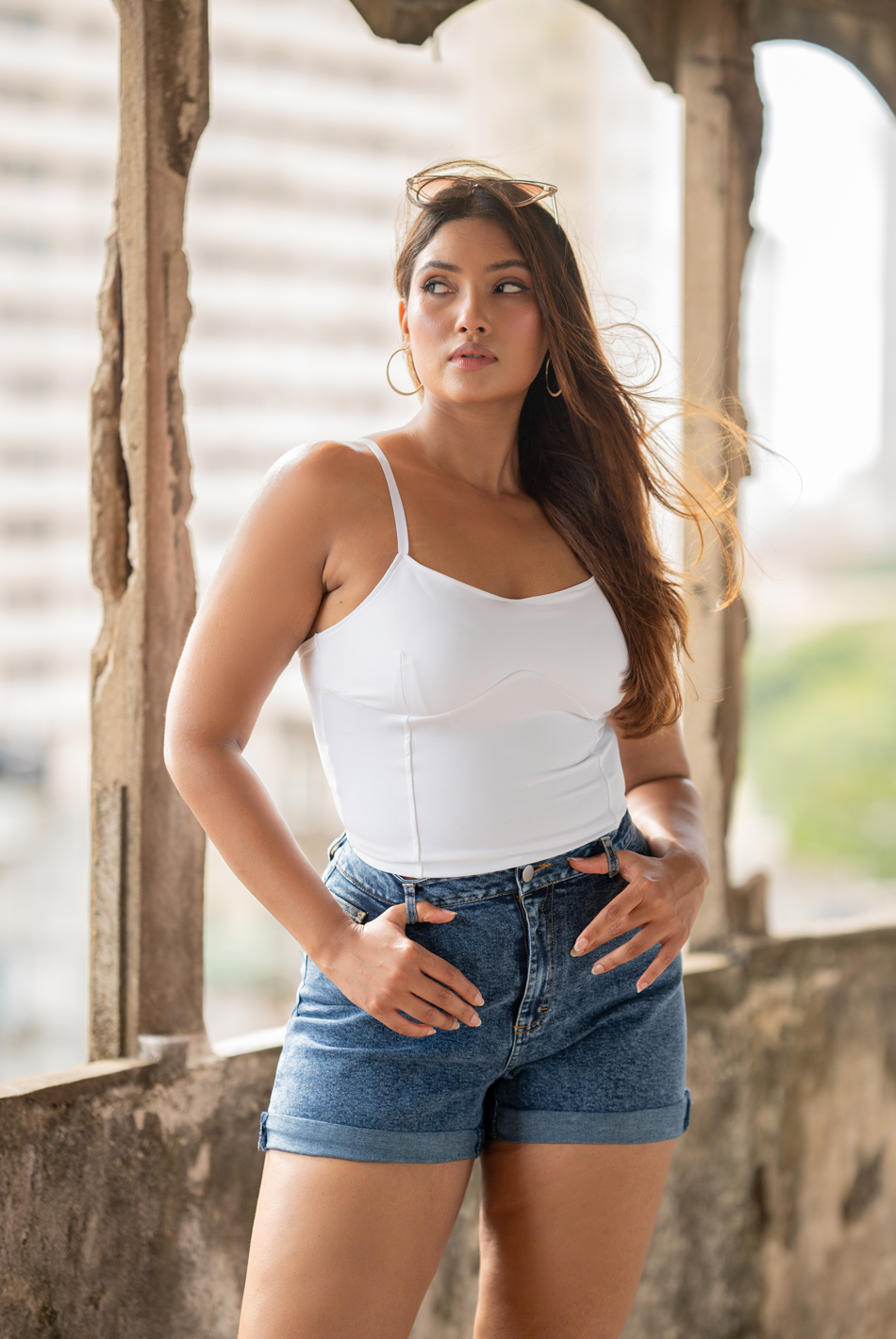BAYLEEE QUINCY DARK BLUE DENIM SHORT