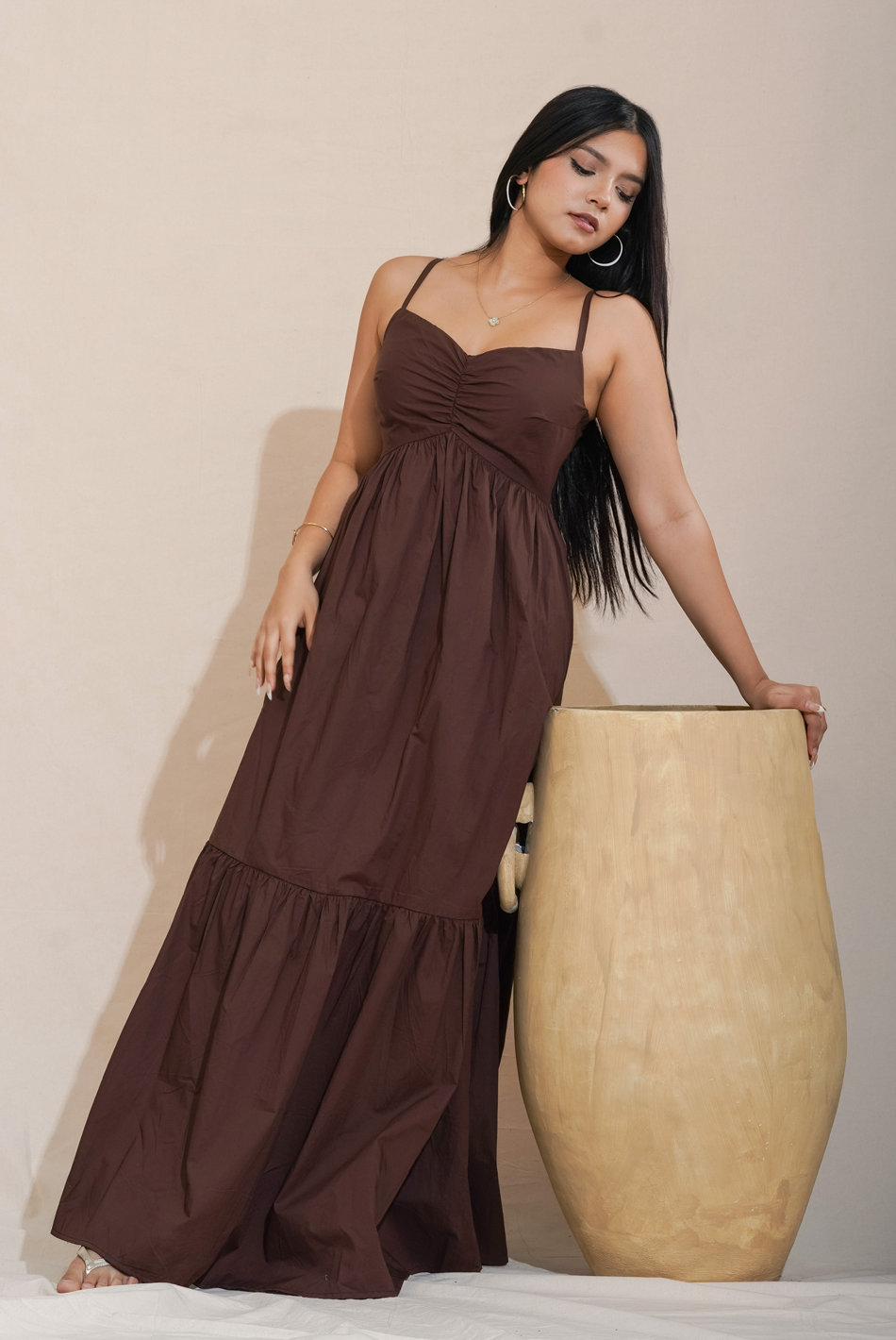 Bayleee Talissa Brown Maxi Dress