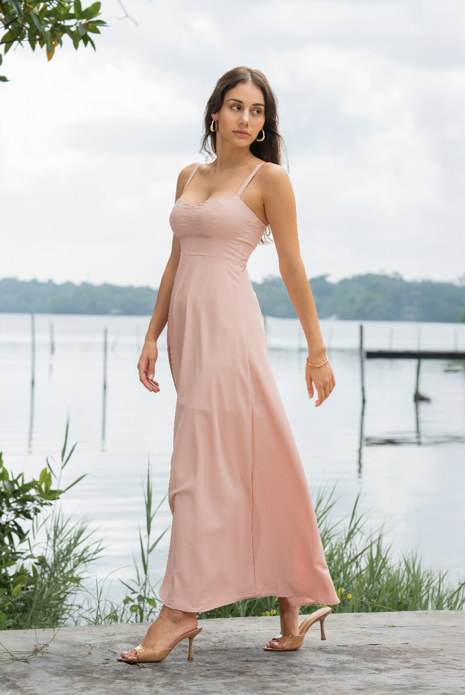 BAYLEEE CATIANA PINK MAXI DRESS