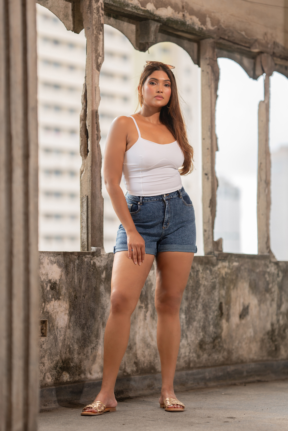 BAYLEEE QUINCY DARK BLUE DENIM SHORT