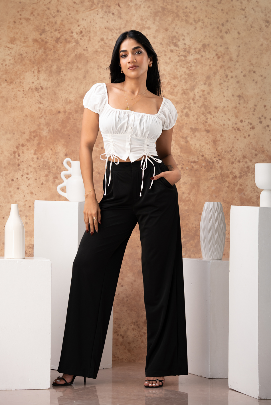BAYLEEE ELOWEN BLACK STRAIGHT LEG PANT