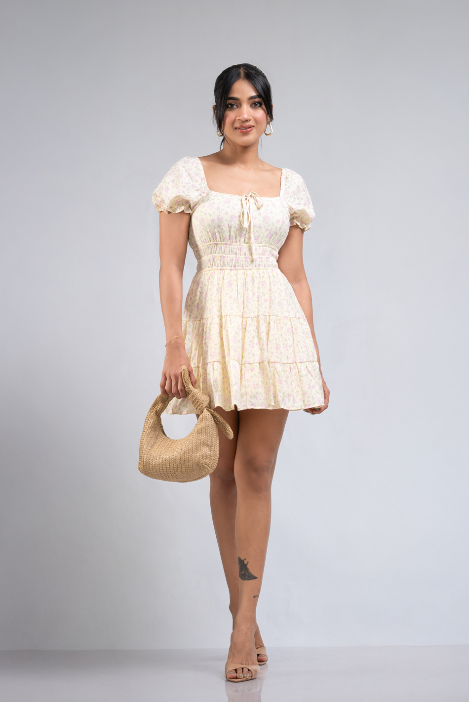 BAYLEEE ELLA MAE YELLOW MINI DRESS