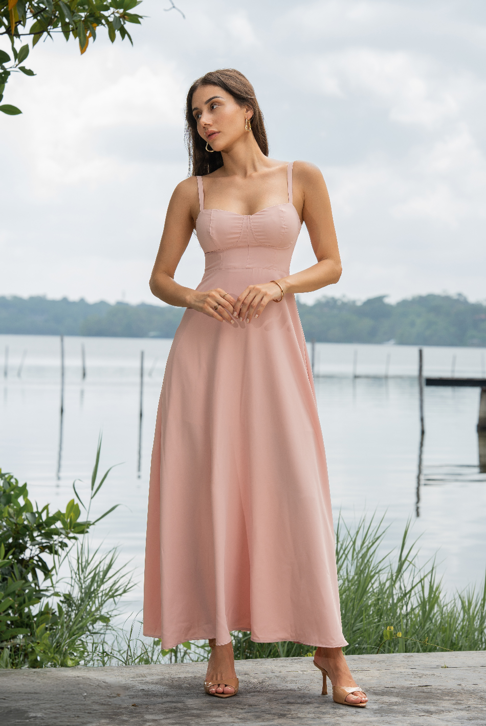 BAYLEEE CATIANA PINK MAXI DRESS