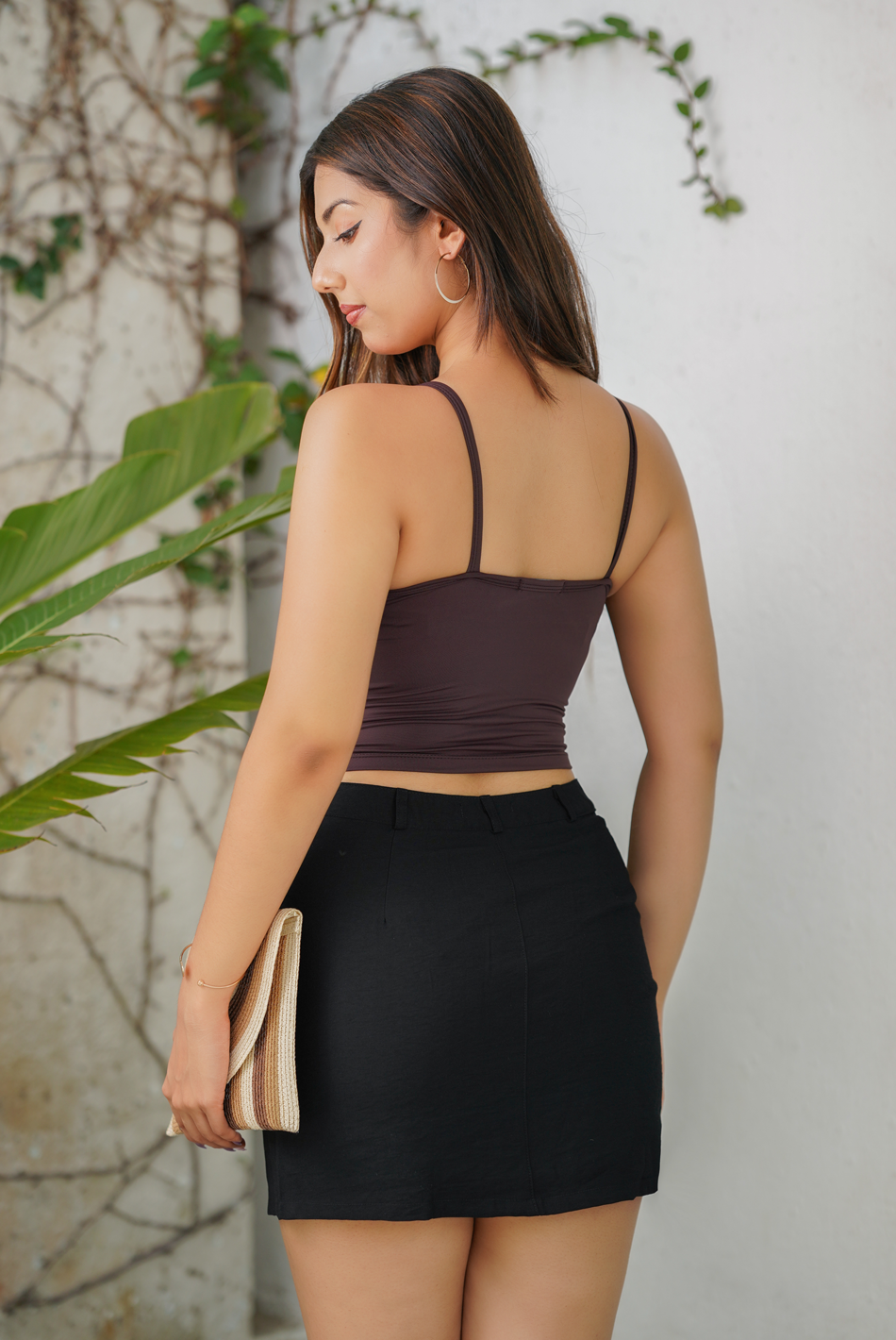 BAYLEEE SASIE BROWN SKINNY TOP