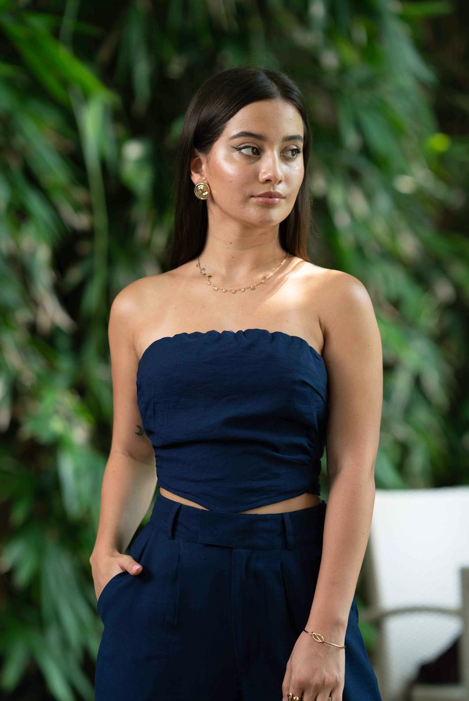BAYLEEE INGRID NAVY TUBE TOP