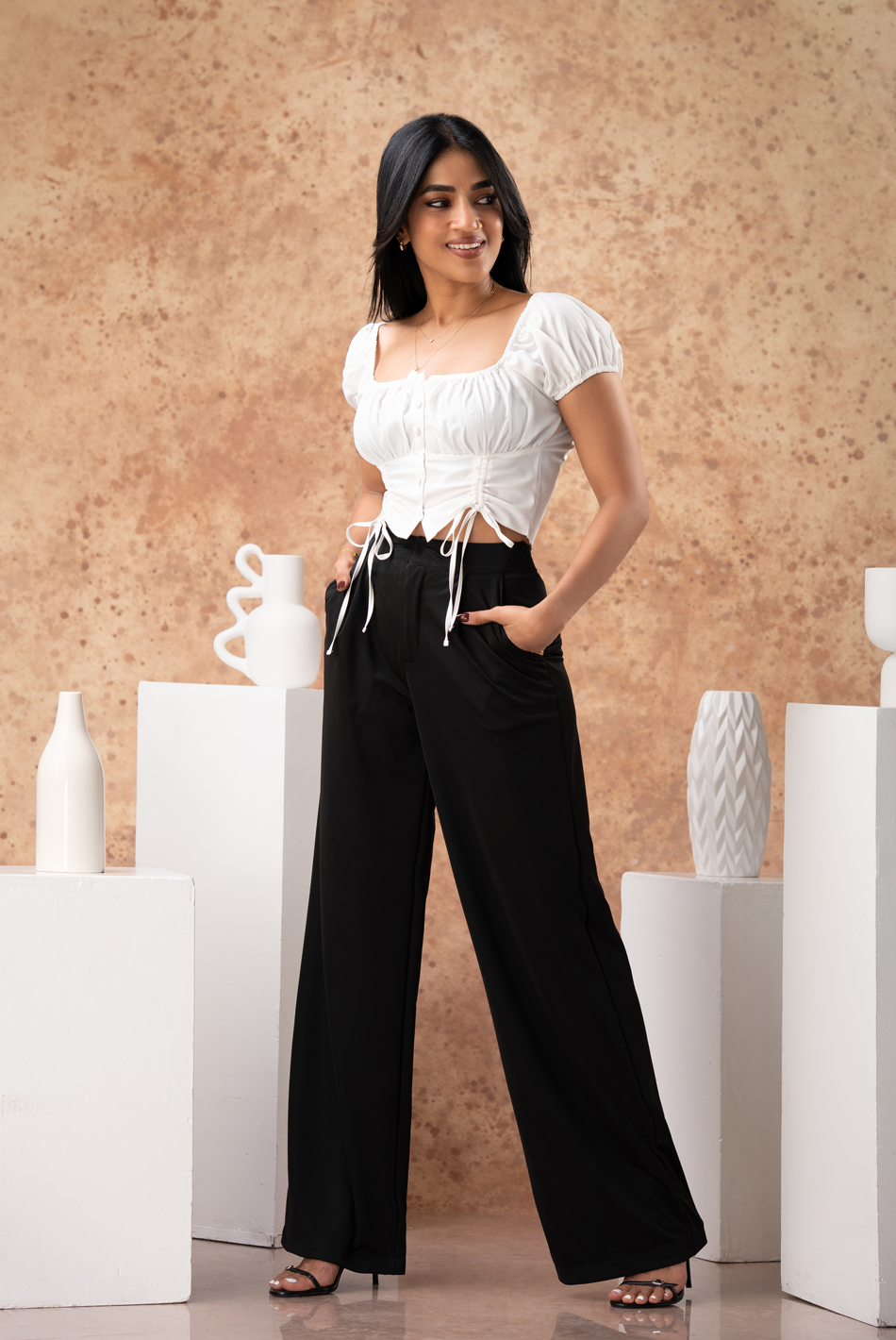BAYLEEE ELOWEN BLACK STRAIGHT LEG PANT