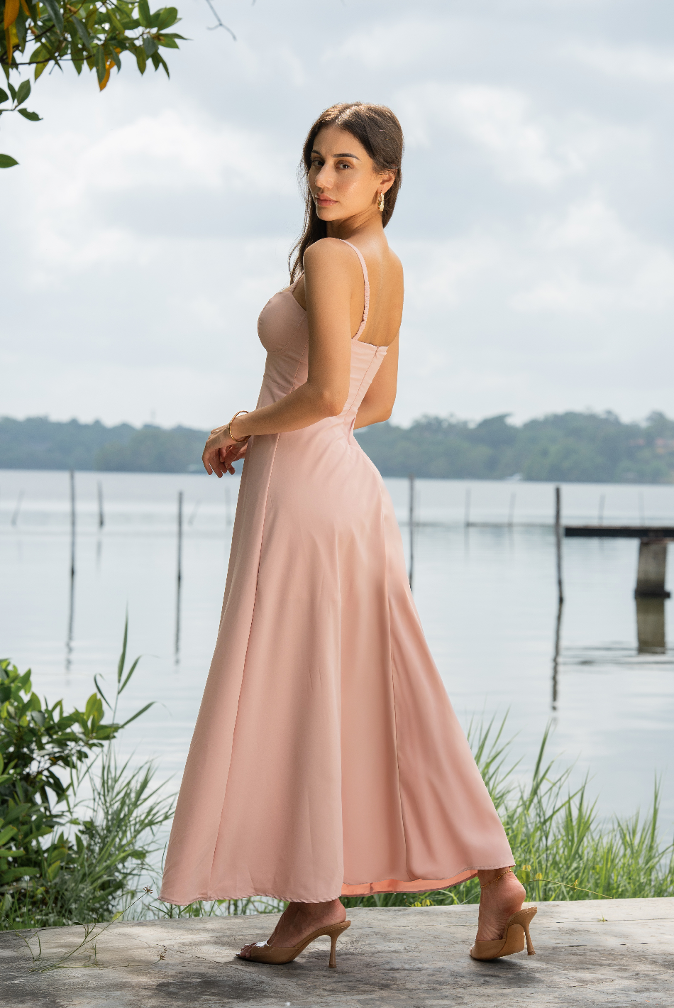 BAYLEEE CATIANA PINK MAXI DRESS
