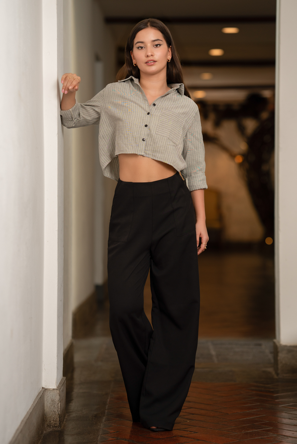 BAYLEEE AITHNE BLACK STARIGHT LEG PANT