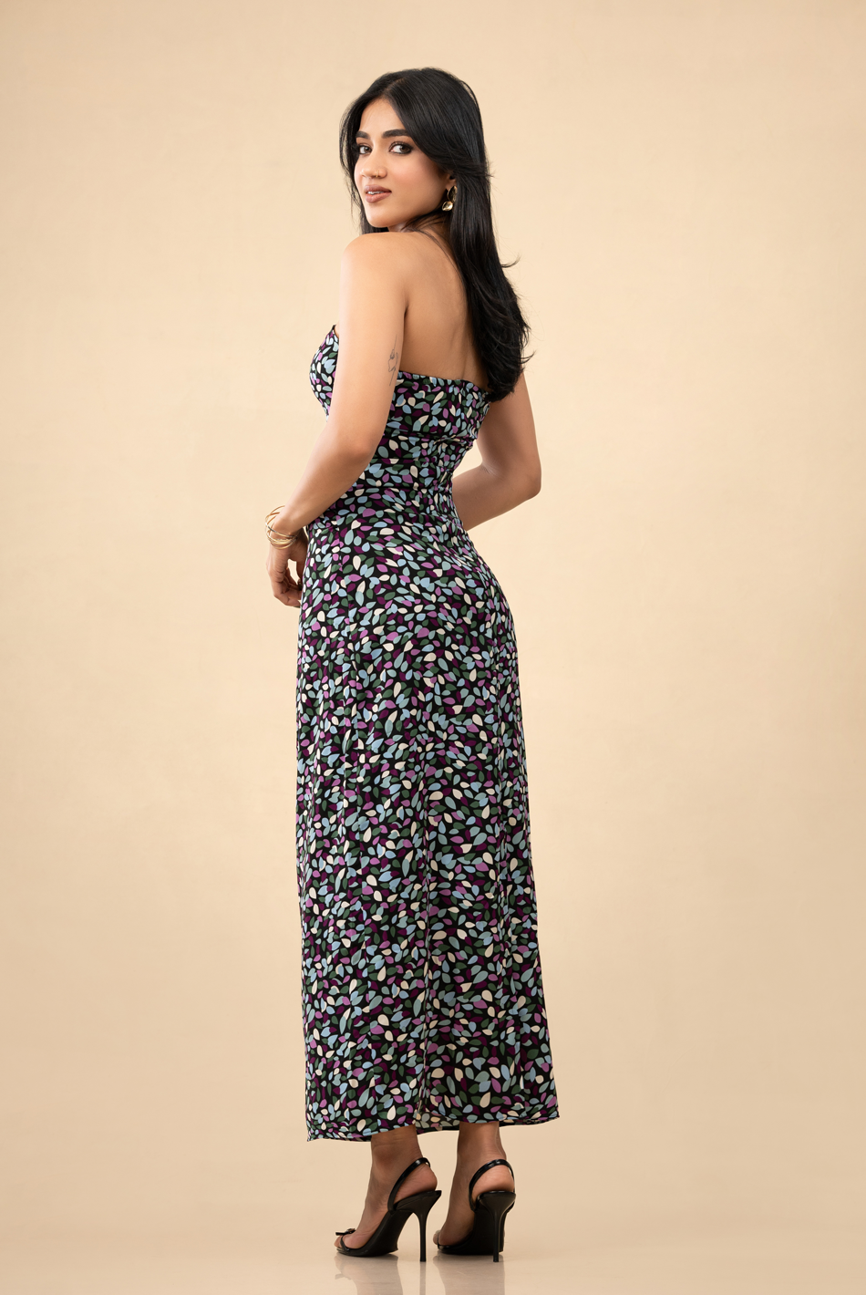 BAYLEEE AILEEN PRINTED TUBE MAXI DRESS