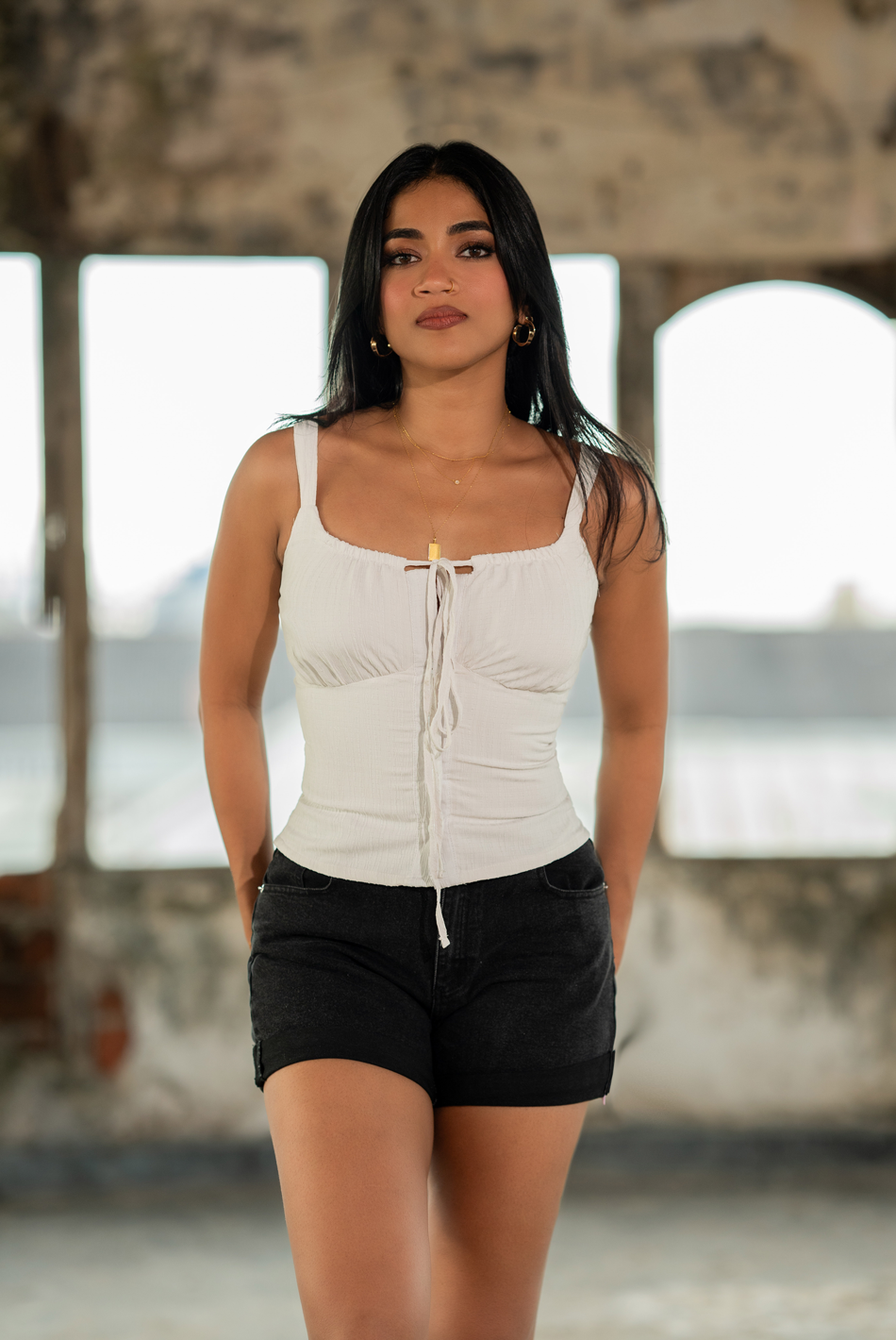 BAYLEEE QUINCY BLACK DENIM SHORT