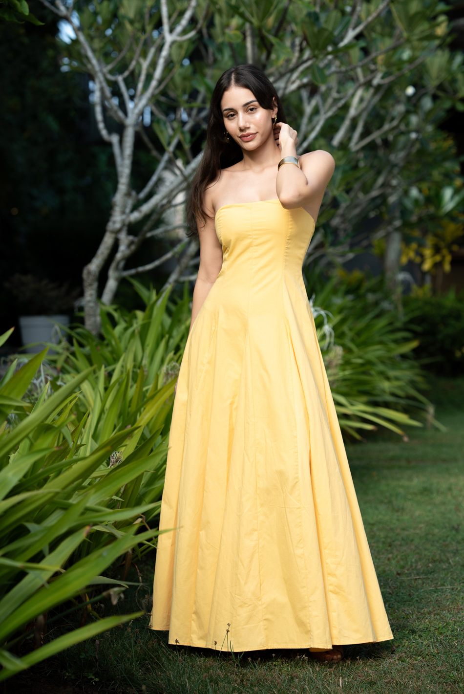 BAYLEEE CARMEL LIGHT YELLOW TUBE DRESS