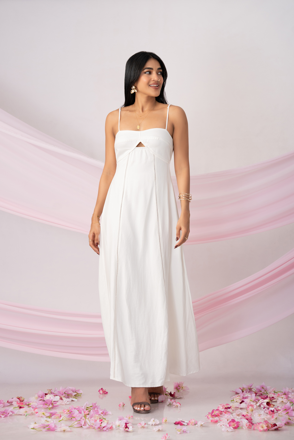 BAYLEEE MICAH OFF WHITE MAXI DRESS