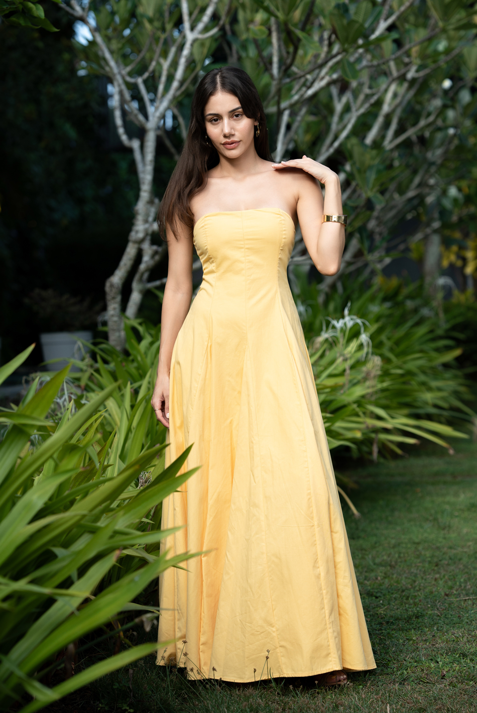 BAYLEEE CARMEL LIGHT YELLOW TUBE DRESS