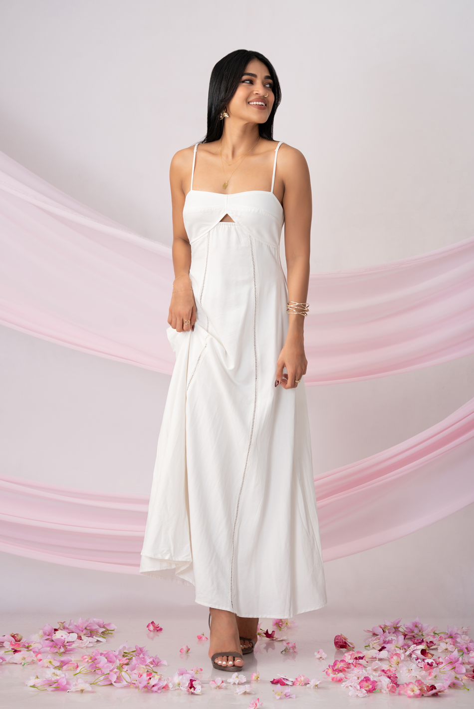 BAYLEEE MICAH OFF WHITE MAXI DRESS