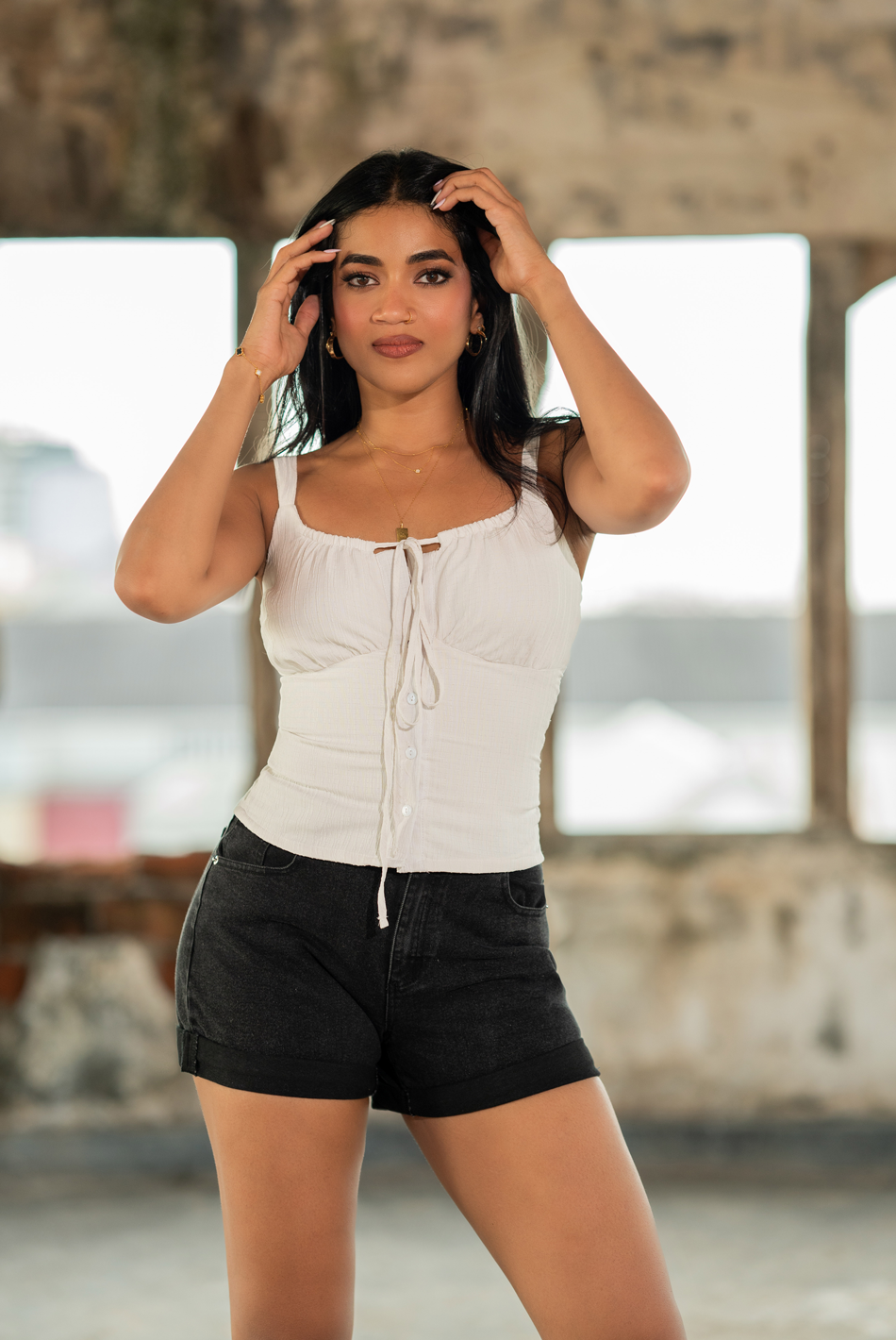 BAYLEEE QUINCY BLACK DENIM SHORT