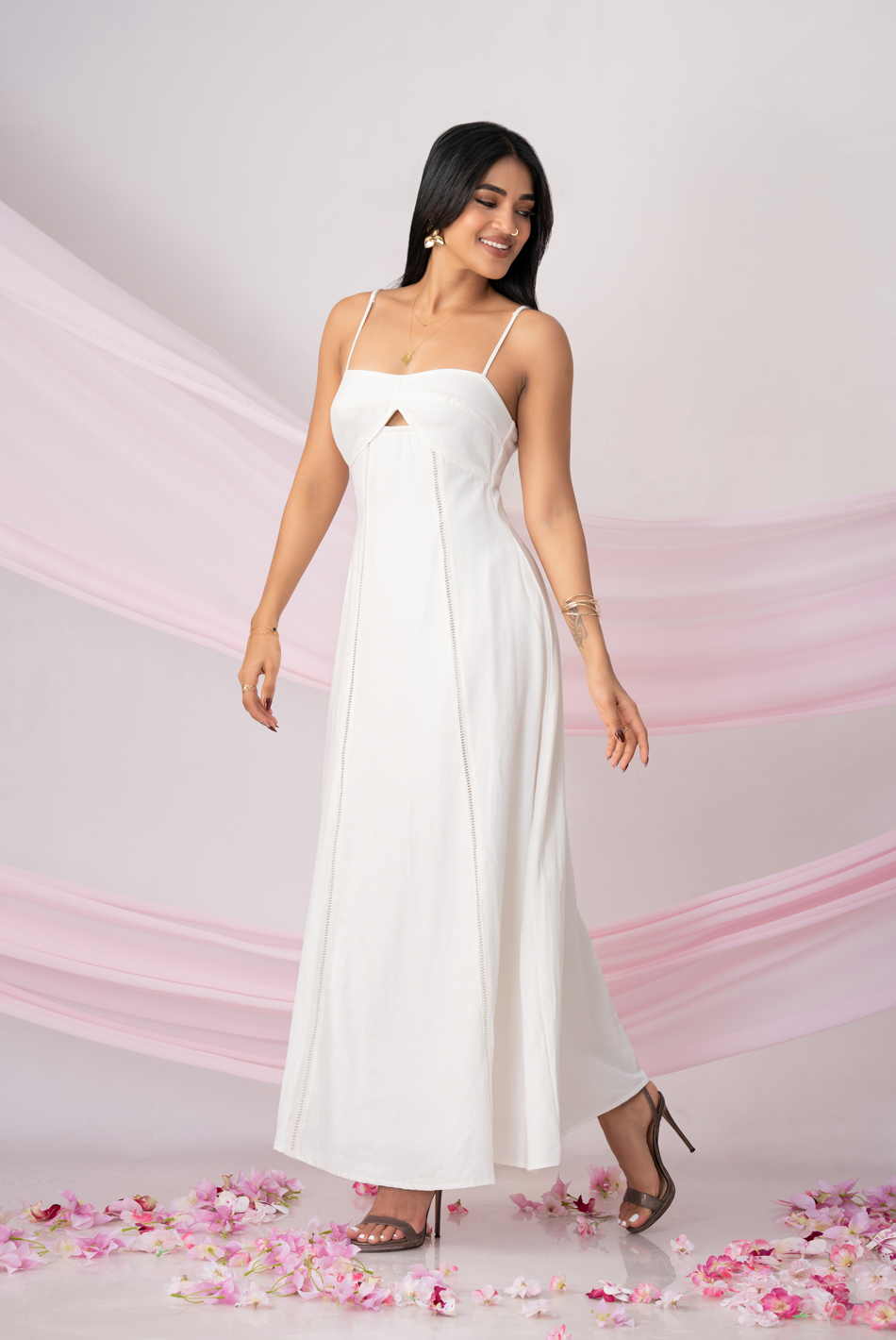 BAYLEEE MICAH OFF WHITE MAXI DRESS