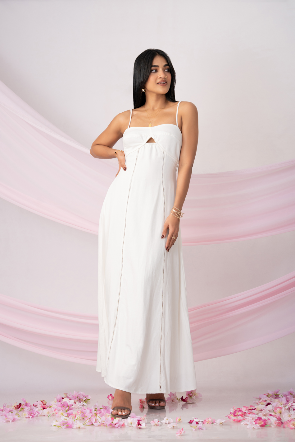 BAYLEEE MICAH OFF WHITE MAXI DRESS