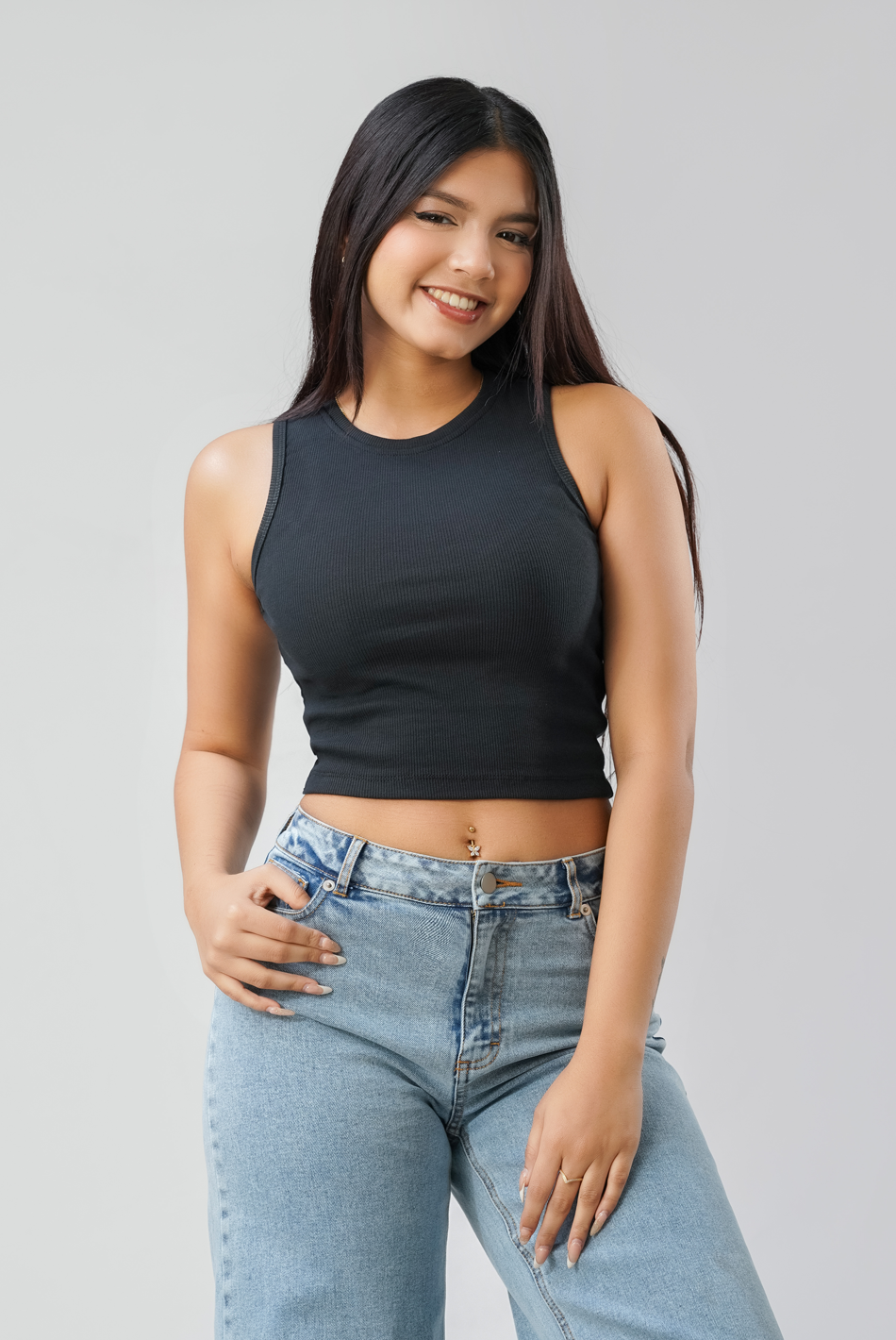 BAYLEEE AZURE  HIGH NECK TANK TOP