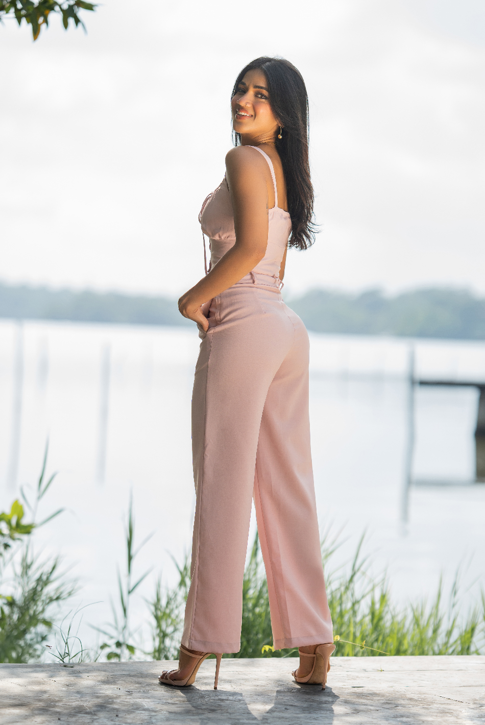 BAYLEEE IVELINE PINK STRAIGHT LEG PANT