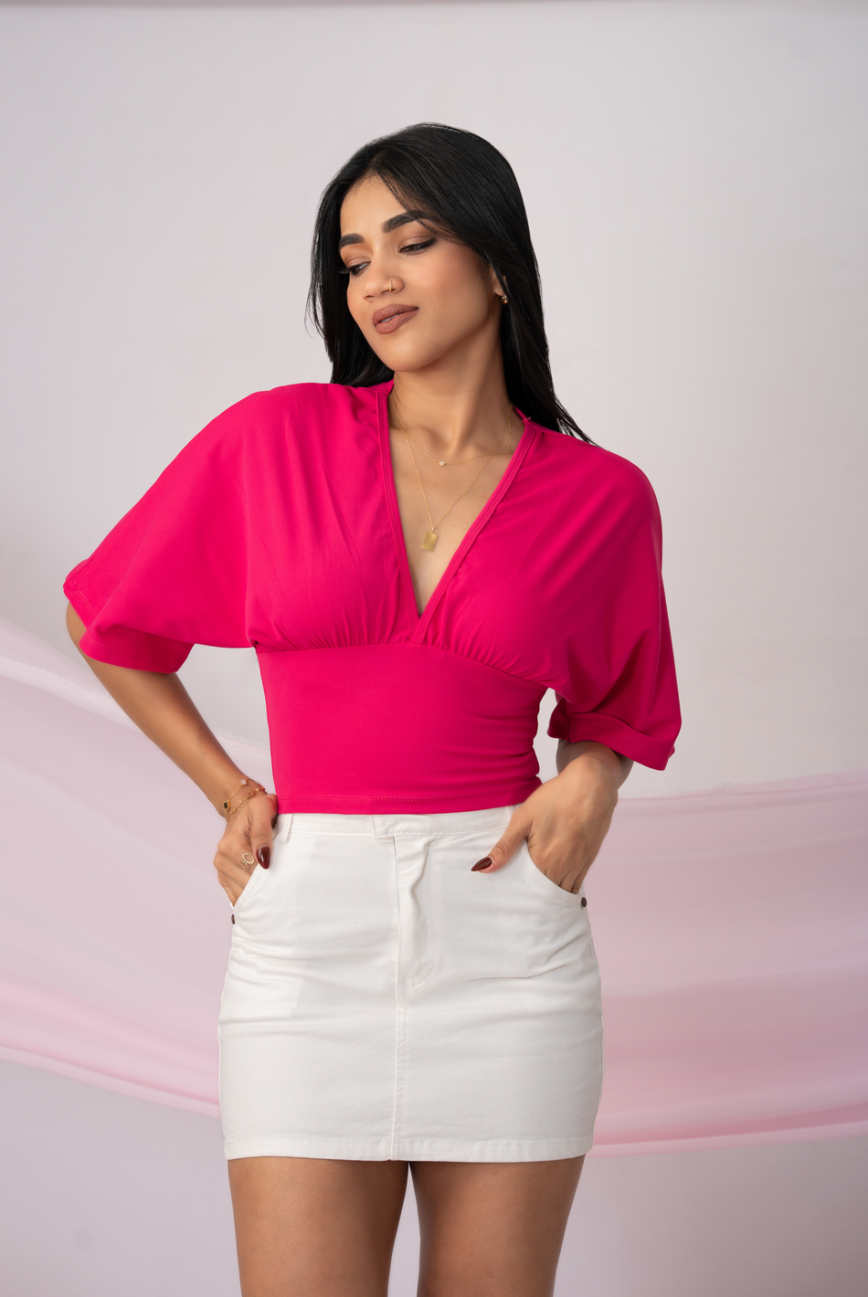 BAYLEEE GOLDIE HOT PINK TOP