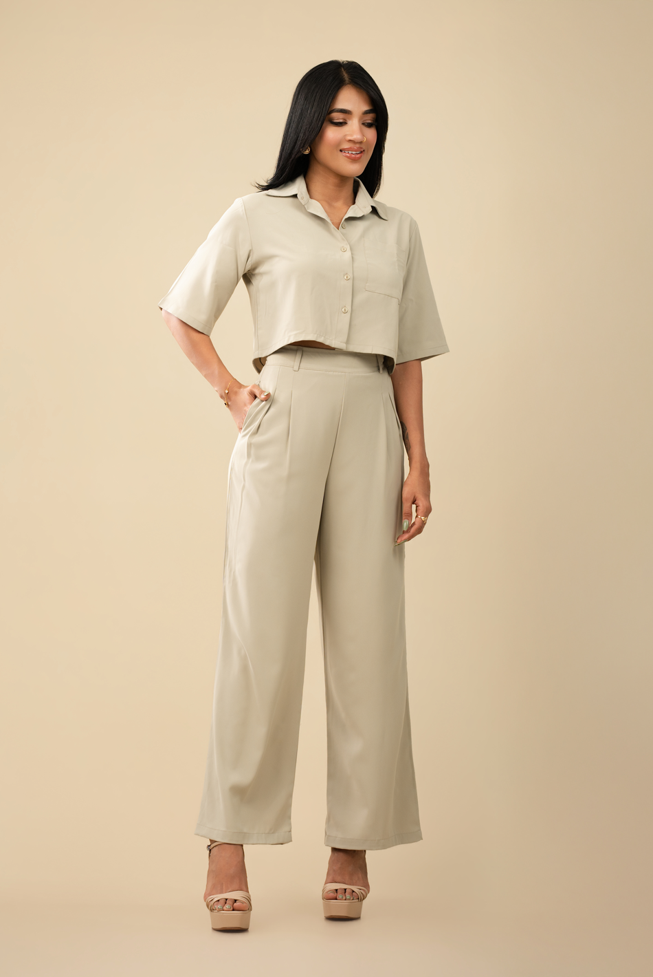 BAYLEEE FILOMINA OLIVE GREEN PANT