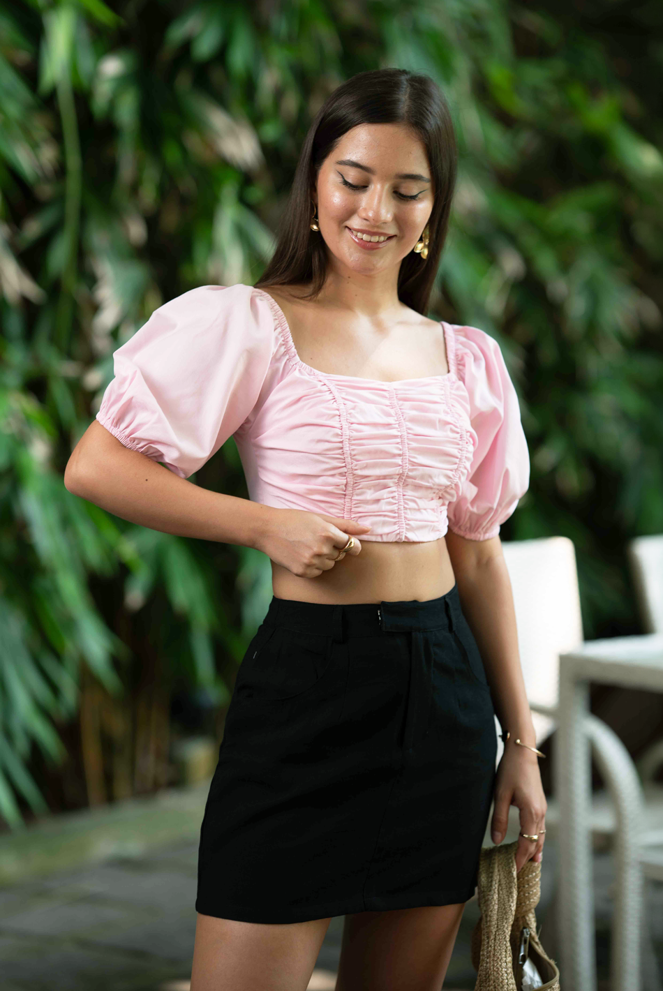 BAYLEEE CANDACE PINK CROP TOP