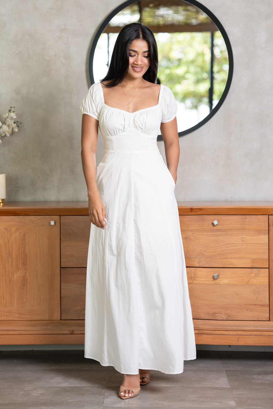 BAYLEEE DOLCEZZA WHITE MAXI DRESS