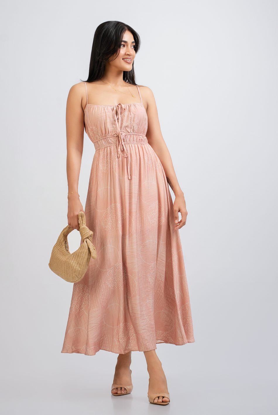 BAYLEEE ENDRI PINK PRINTED MAXI DRESS