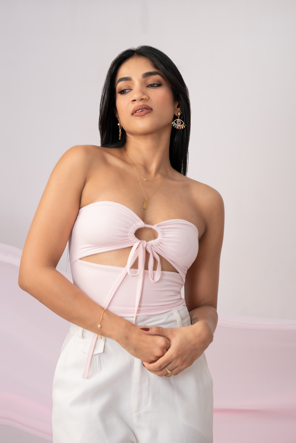 BAYLEEE WILDA PINK TUBE TOP
