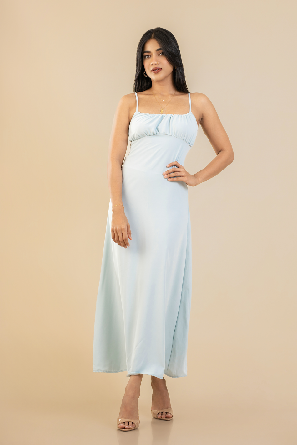 BAYLEEE DEMELZA LIGHT BLUE MAXI DRESS