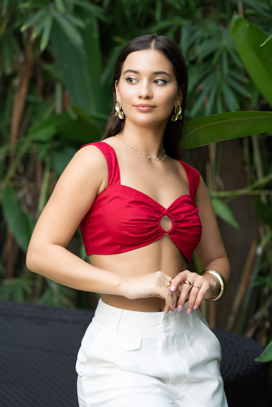 BAYLEEE MALIAH RED CROP TOP