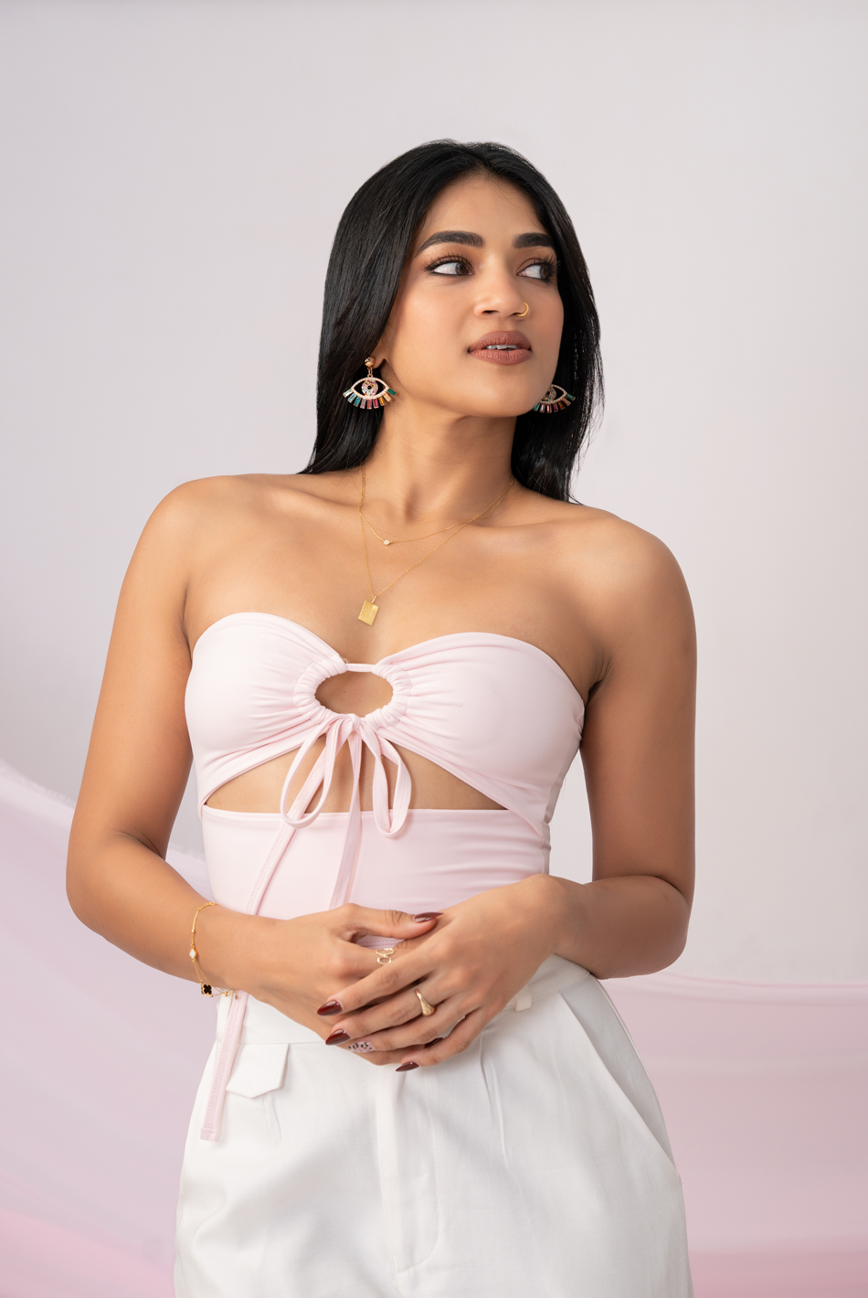 BAYLEEE WILDA PINK TUBE TOP