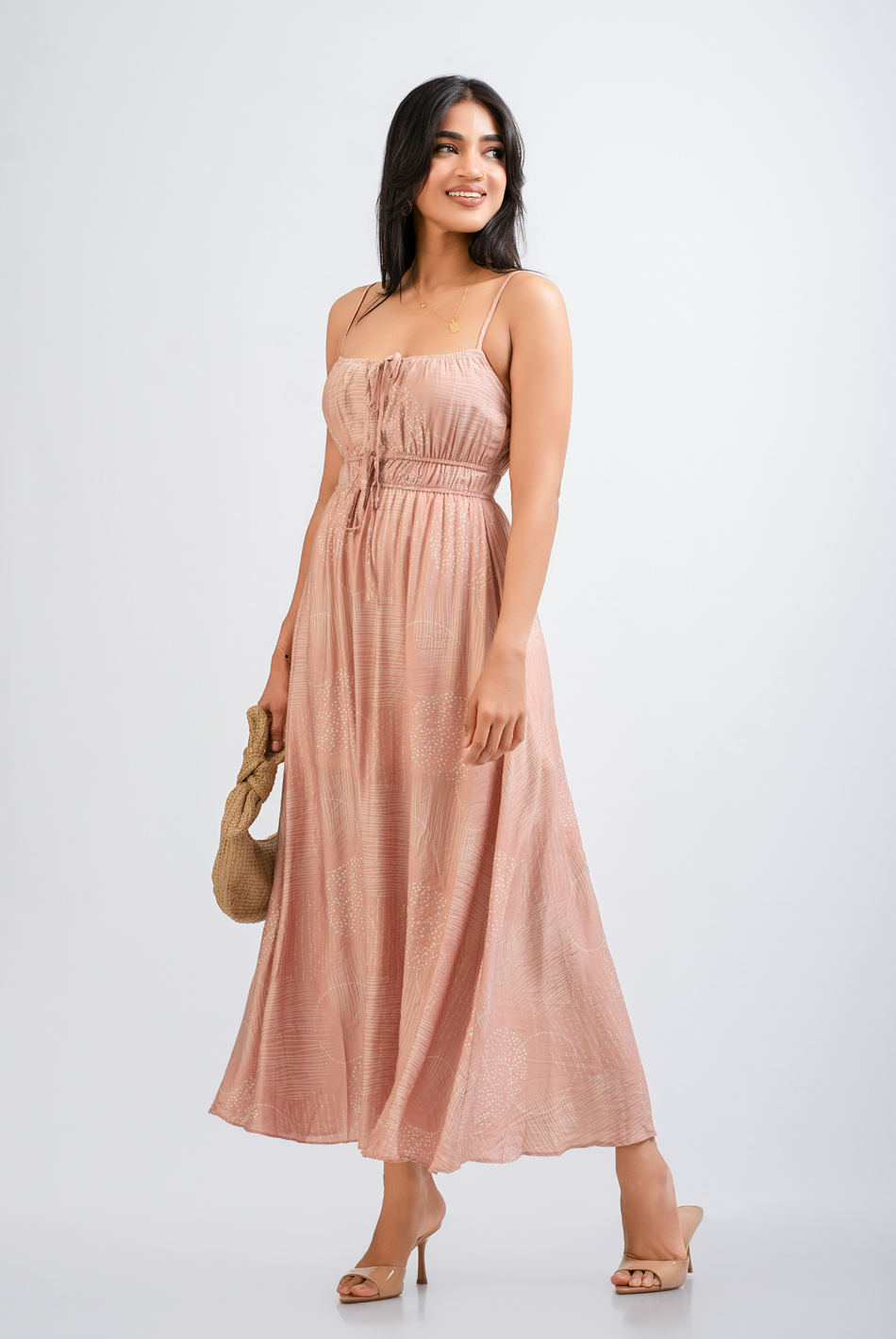 BAYLEEE ENDRI PINK PRINTED MAXI DRESS