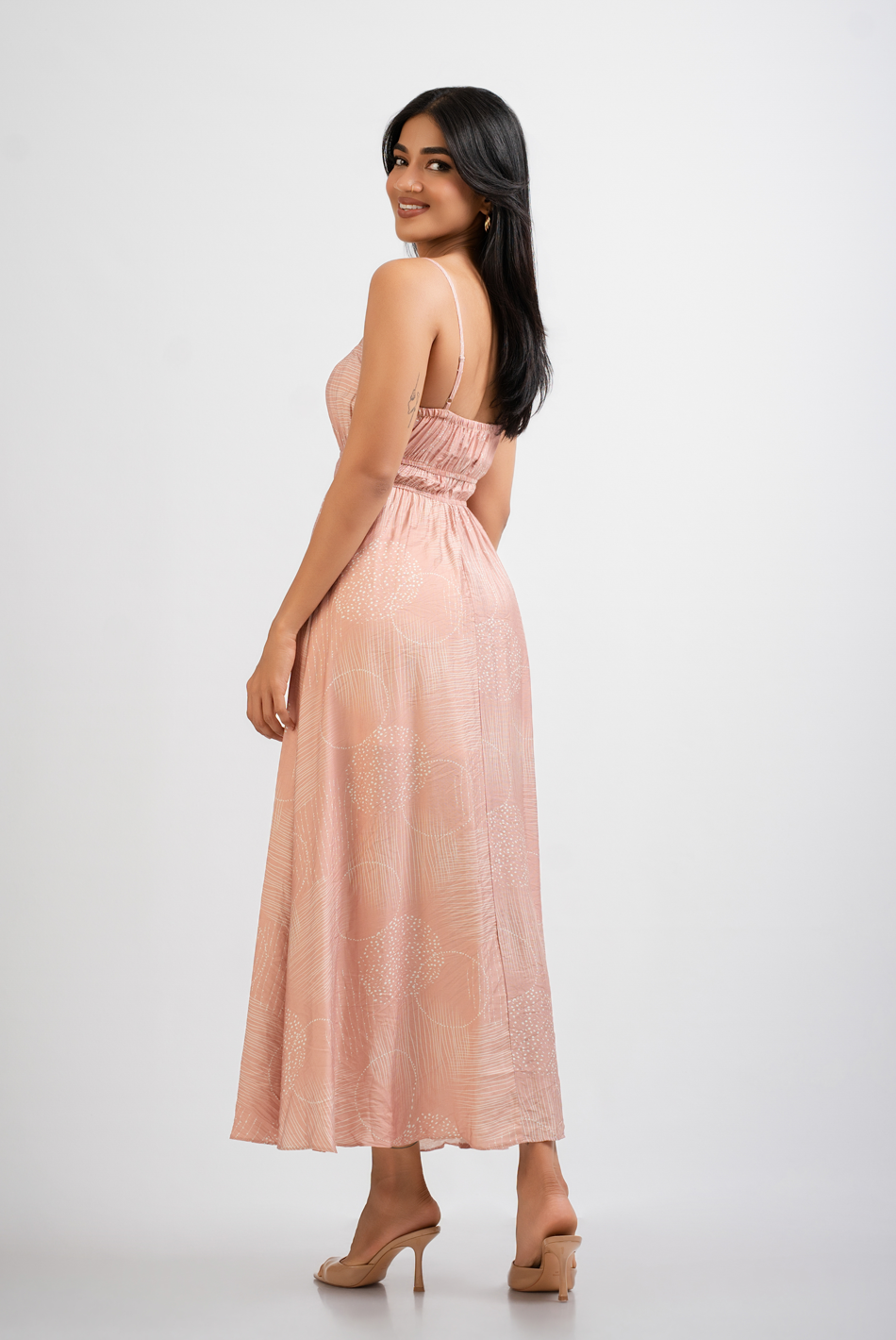 BAYLEEE ENDRI PINK PRINTED MAXI DRESS