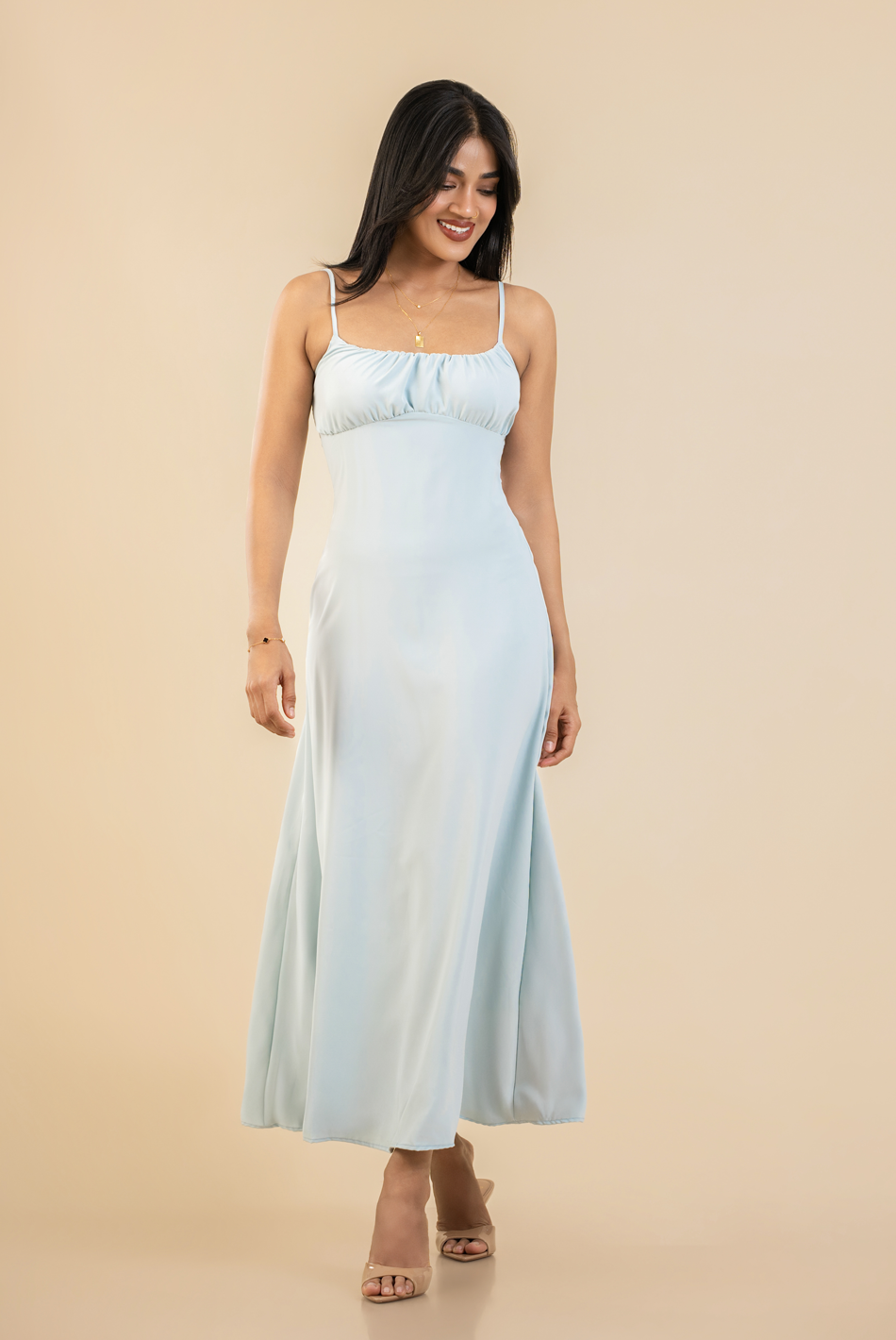 BAYLEEE DEMELZA LIGHT BLUE MAXI DRESS