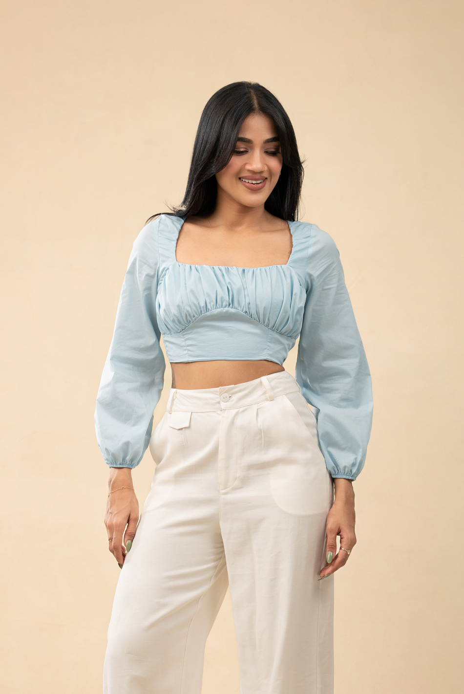 BAYLEEE ZENJI BLUE LONG SLEEVE TOP