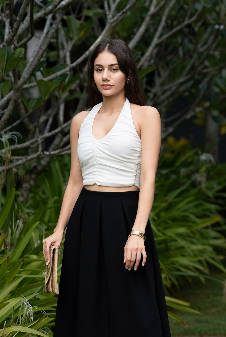 BAYLEEE SUE ELLEN WHITE HALTER TOP