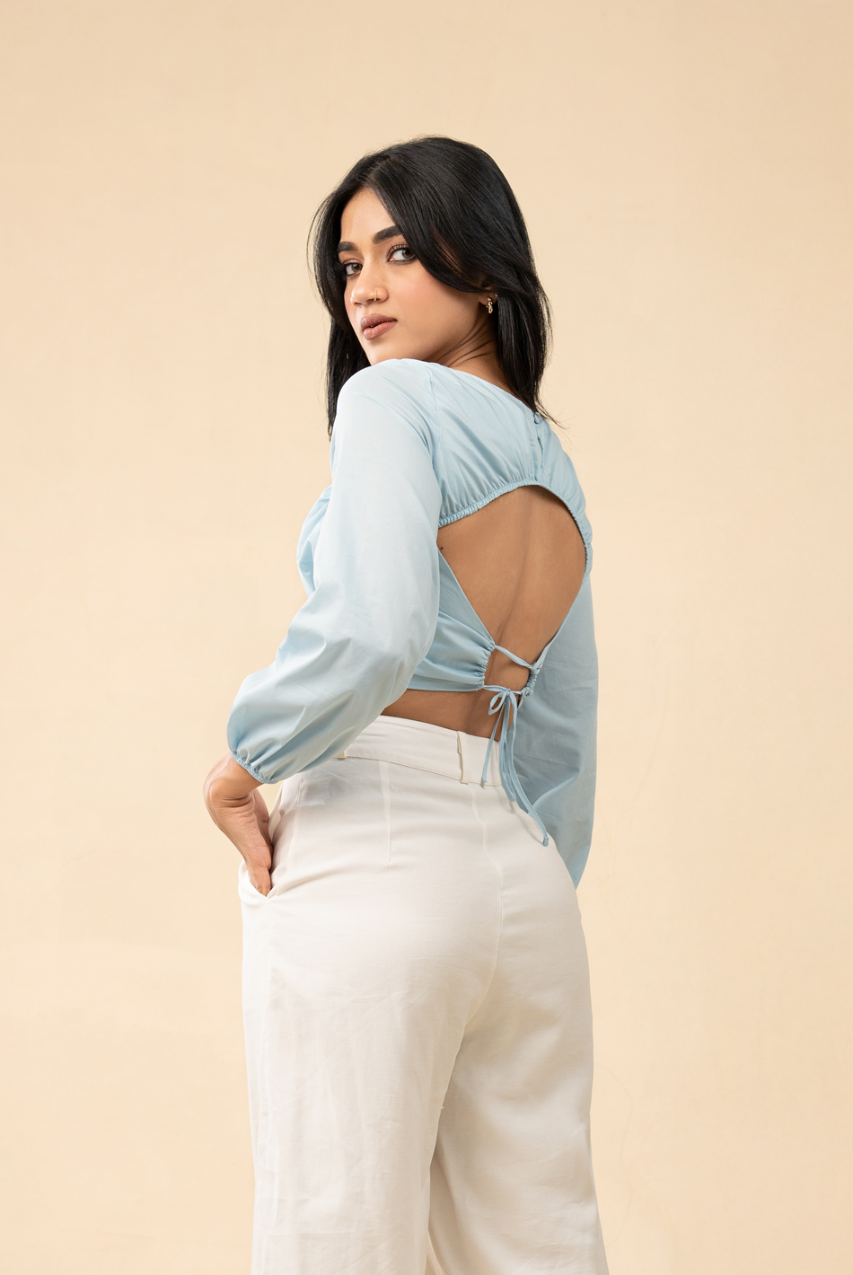 BAYLEEE ZENJI BLUE LONG SLEEVE TOP