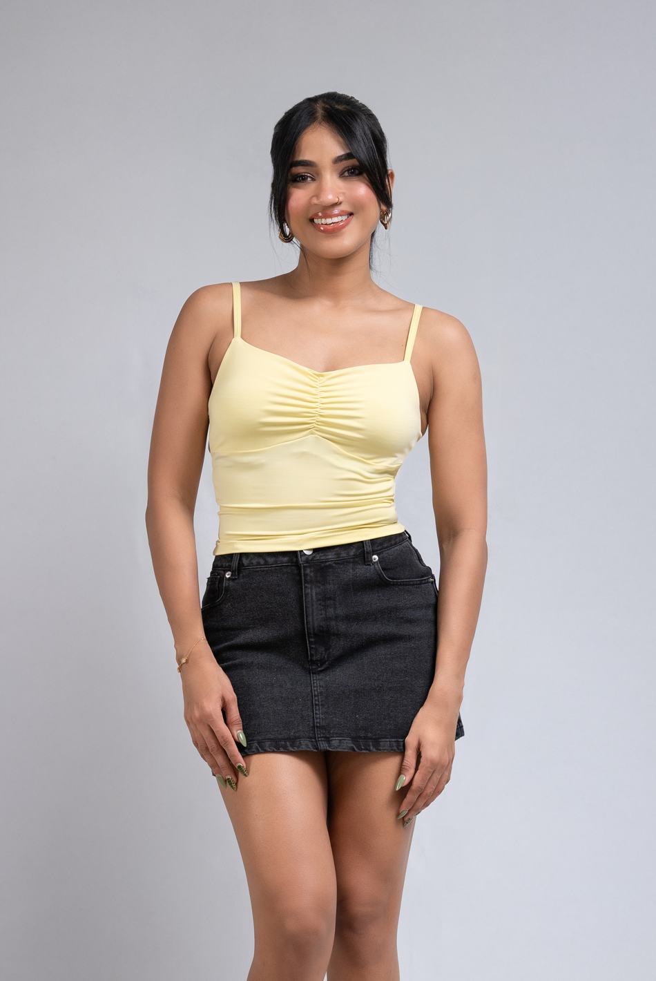 BAYLEEE BELDA YELLOW STRAP TOP