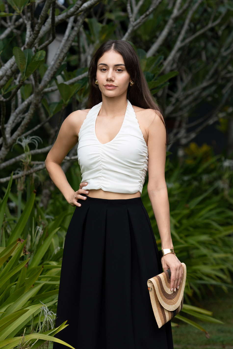 BAYLEEE SUE ELLEN WHITE HALTER TOP