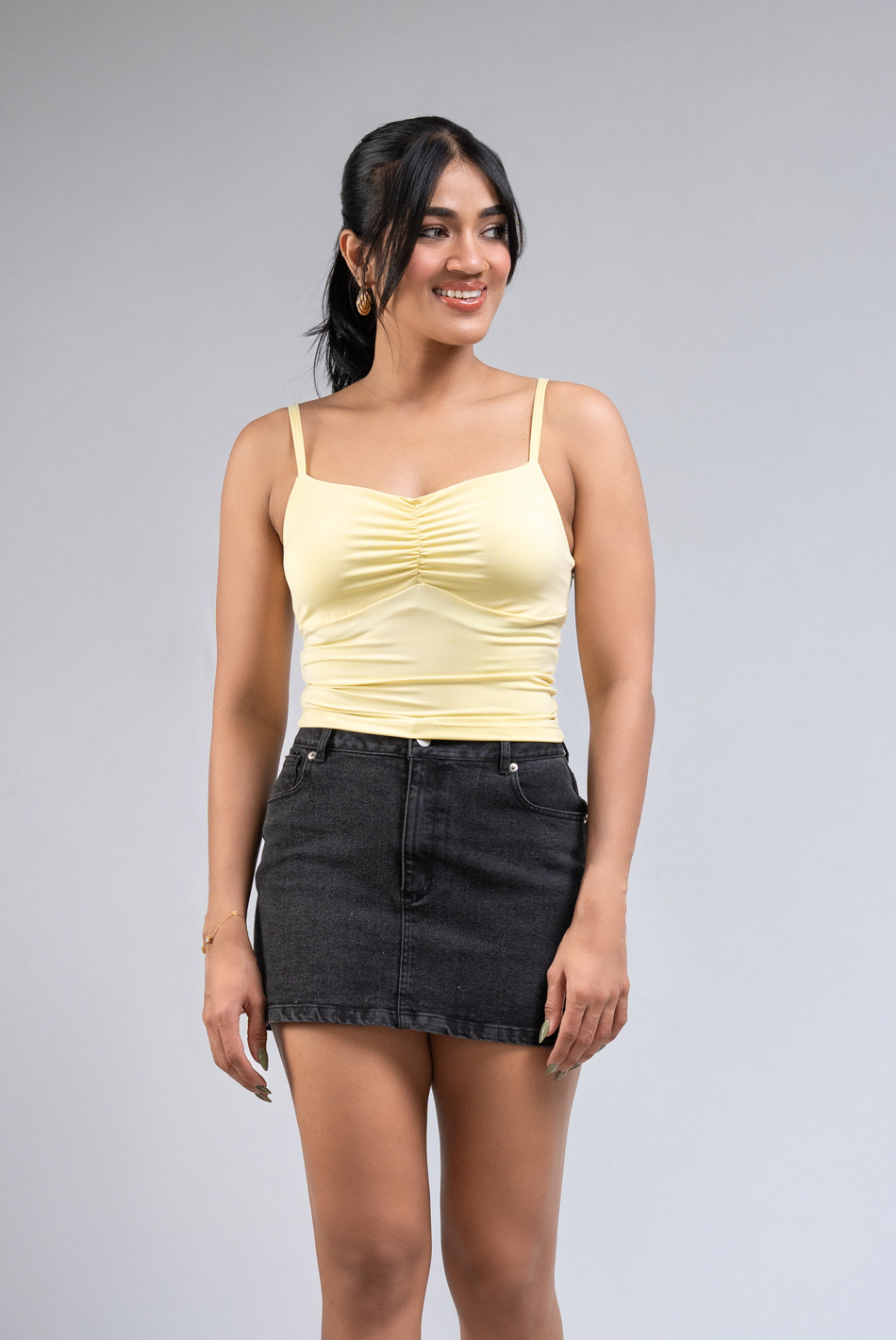 BAYLEEE BELDA YELLOW STRAP TOP