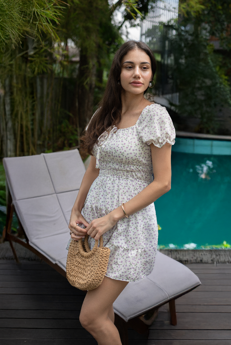 BAYLEEE ELLA MAE WHITE MINI DRESS